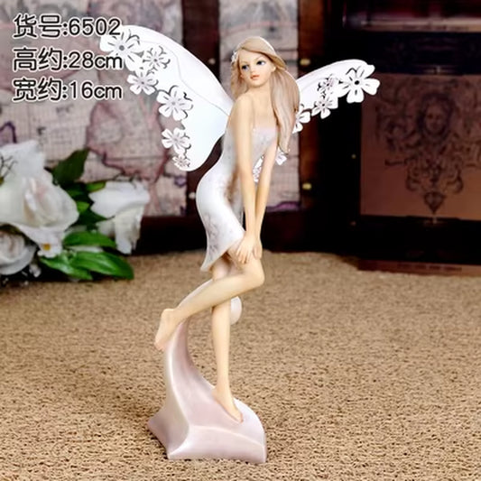 White Angel Ornaments Living Room Decorations Cute Fairy Home Decor Angel for Home Decoration Accessories Fairy Garden Miniature