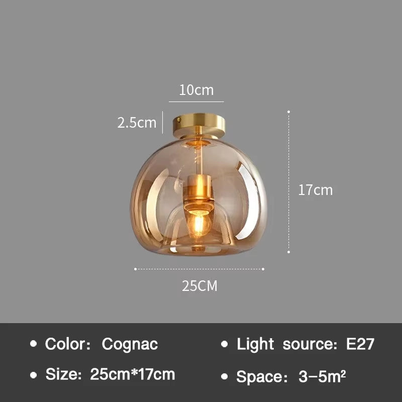 Modern Minimalist Glass Ceiling Light Nordic Corridor Aisle LED Dinning Room Lamp Creative Living Room Lighting Home Decorations