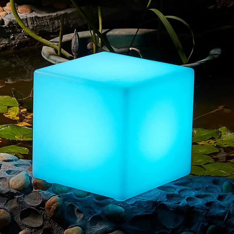 Outdoor Light Cube Led Furniture Garden Chairs outside Waterproof Plastic Garden Armchair Recharge Glow Furniture Led Cube Chair