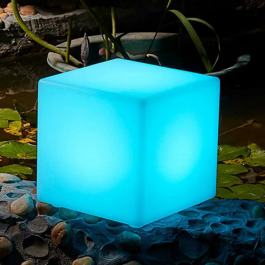 Outdoor Light Cube Led Furniture Garden Chairs outside Waterproof Plastic Garden Armchair Recharge Glow Furniture Led Cube Chair