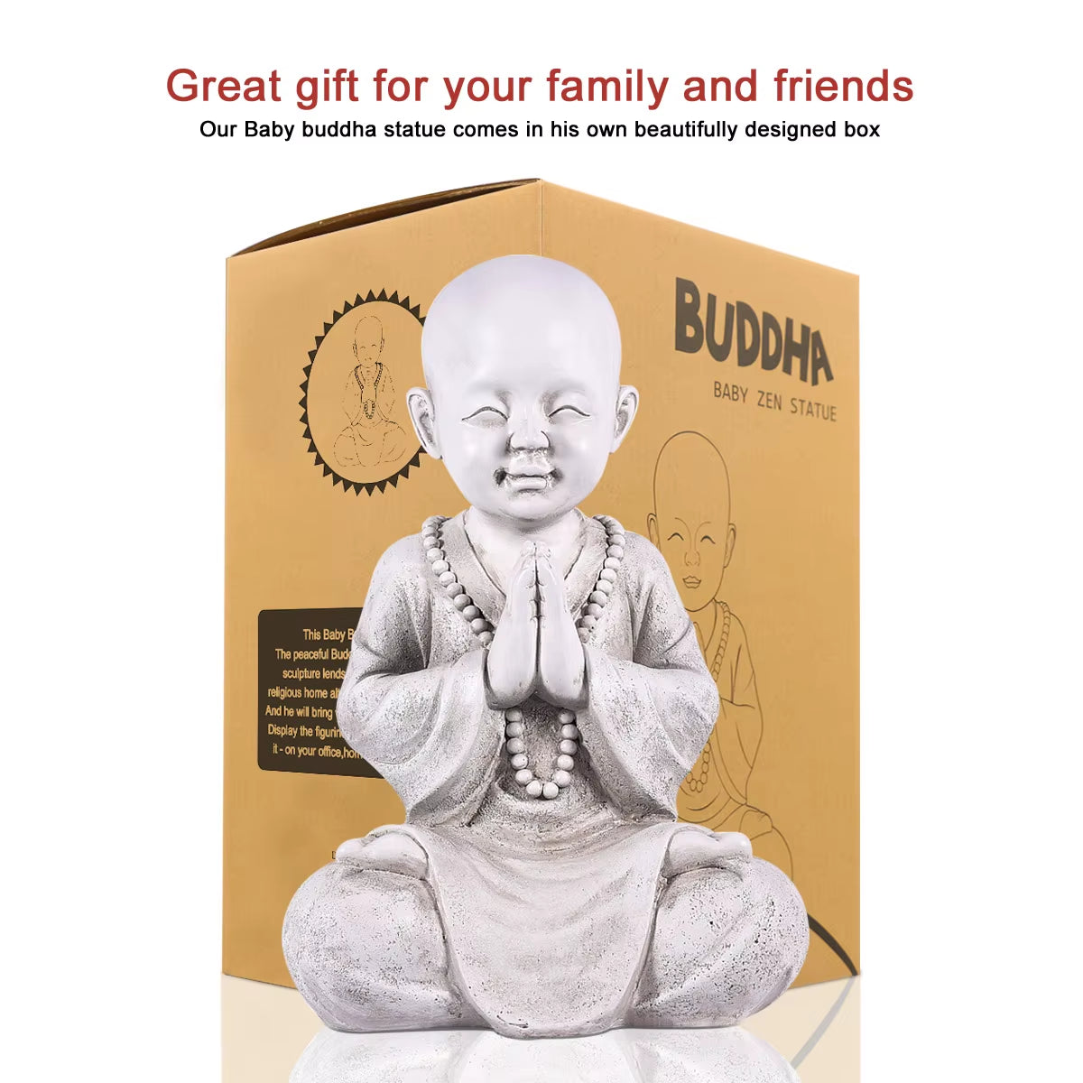 Meditating Baby Buddha Statue Garden Outdoor Buda Figurine Decor Zen Monk Sculpture Jardin Lawn Sitting Buddha Ornament