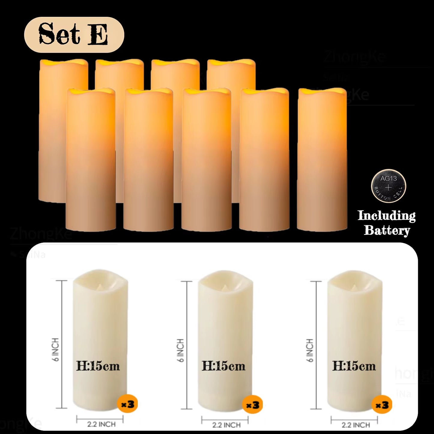 9-180Pcs LED Candles with Flickering Flameless Candles Battery Operated Pillar Candles Wedding Decoration Candlelight Christmas