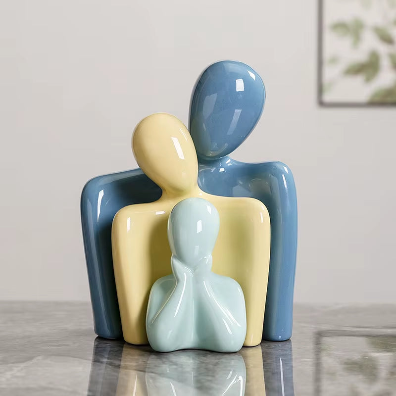 Creative Abstract Characters Couple Ornaments Frosted Ceramic Home Decorations Nordic Modern Art Sculpture Crafts Wedding Gifts