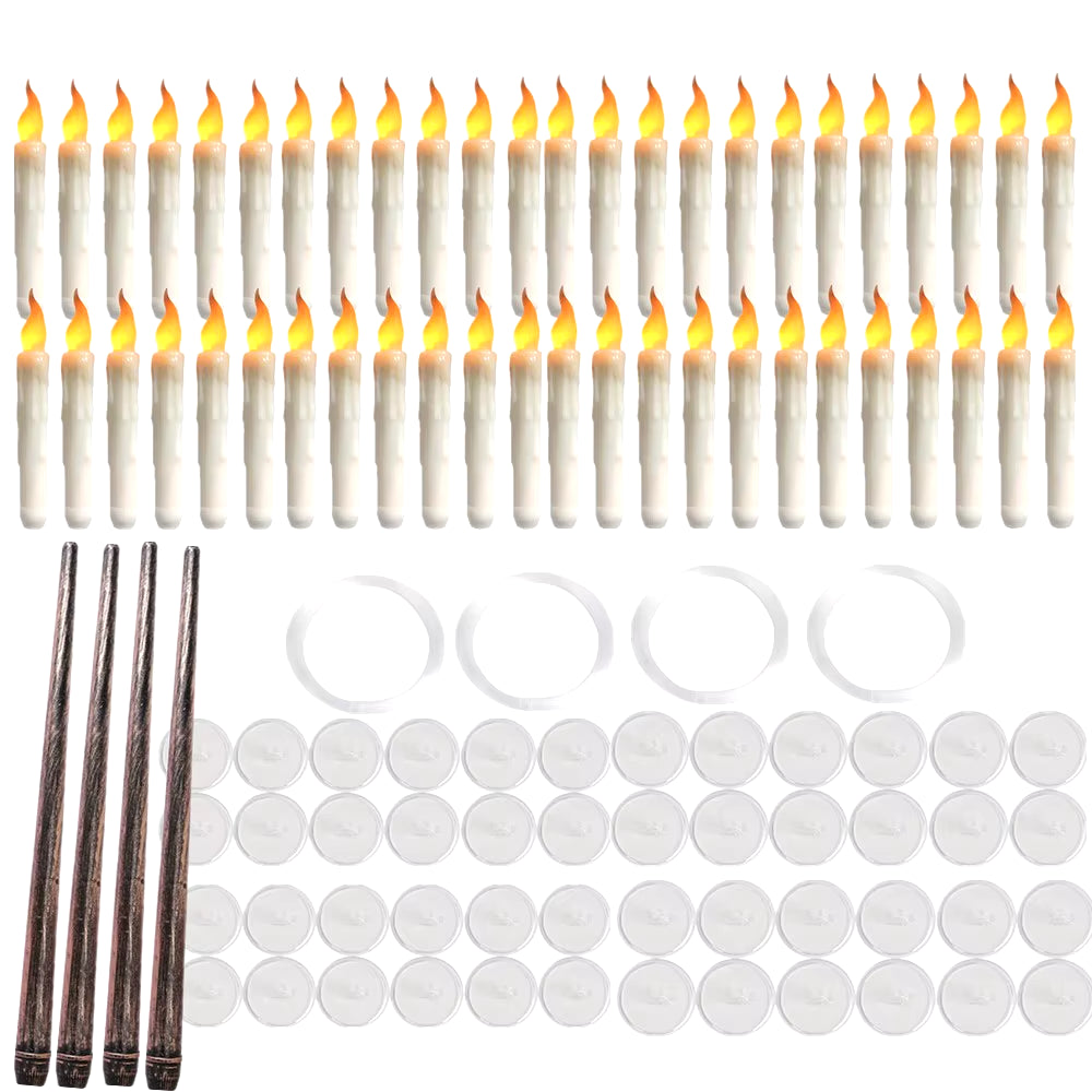 6/24Pcs Electric Flameless Long LED Candle Lights for Wedding Party Church Decoration Height Candlestick Taper Candles Lamp