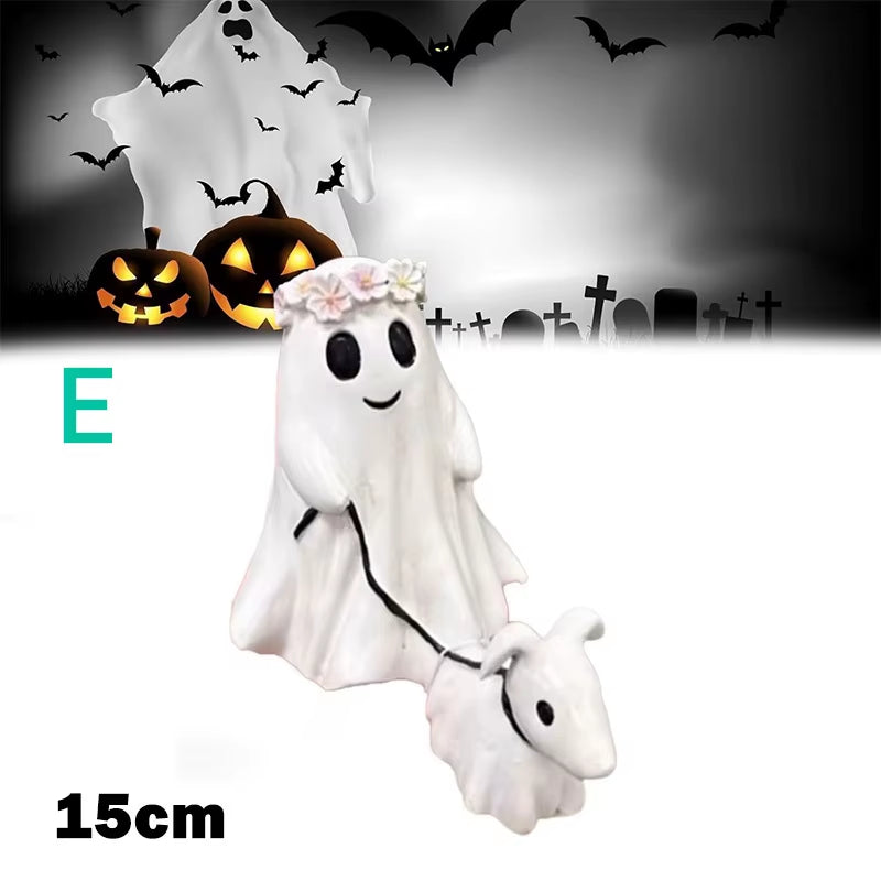 Middle Finger Cute Ghost Statue, Ghosts Small Scary Ghost Figurines, Halloween Home Decorations, Coffee Table Centerpieces Shelf