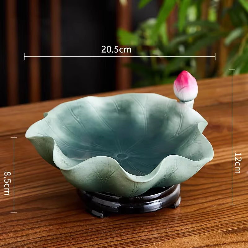 Buddha Hall Offer Table Ceramics Holy Water Cup Traditional Buddhism Fruit Dish Supplies Creativity Home Decoration Craft