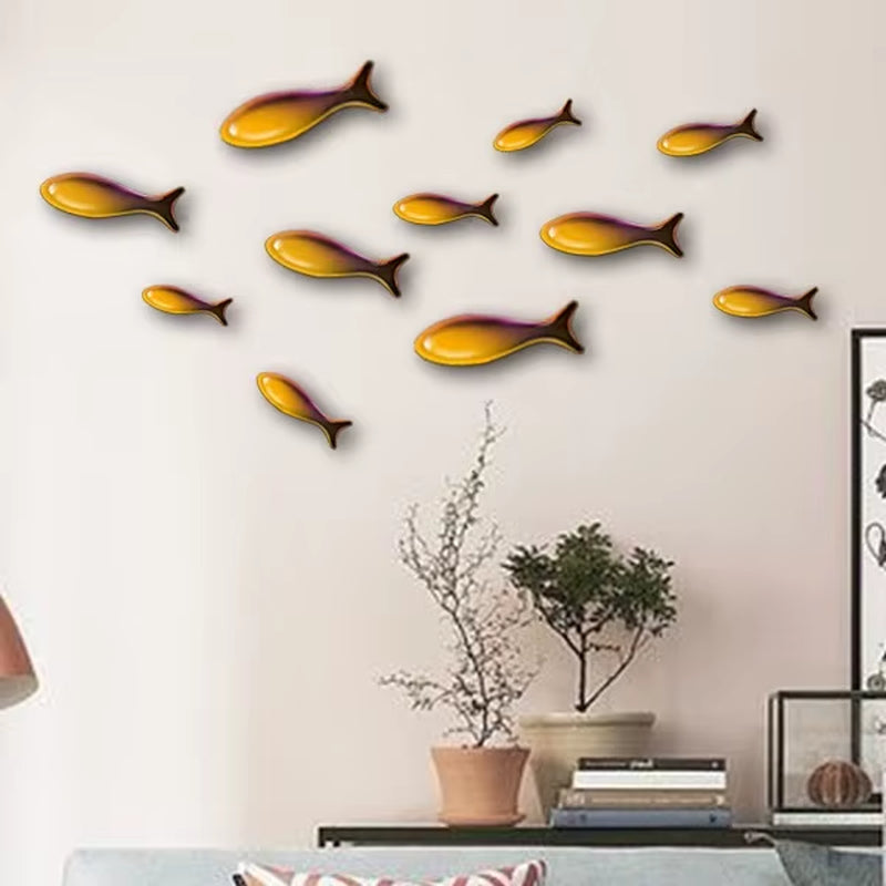 Ceramic Fish Wall Hanging Decoration Modern Wall Decoration Solid Wall Stickers Wall Decoration Porcelain Fish Soft Decorations