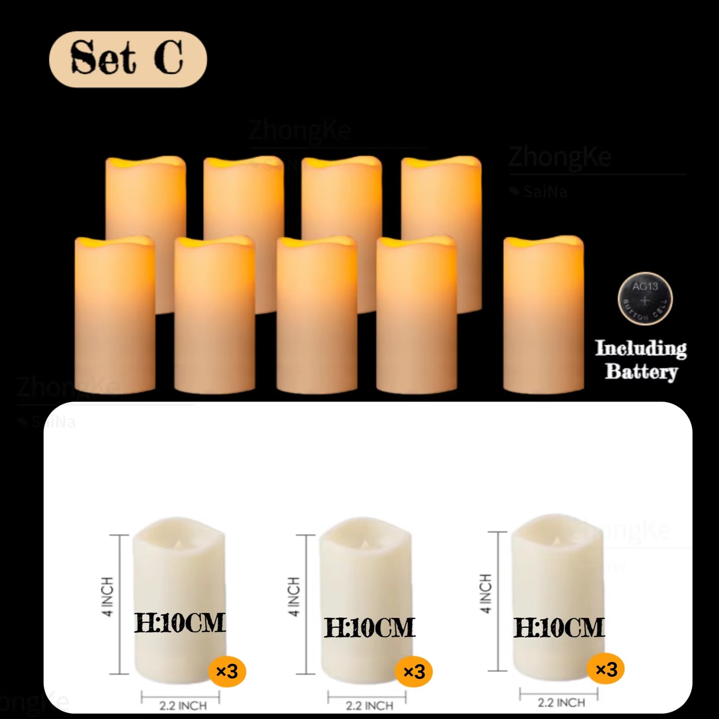 9-180Pcs LED Candles with Flickering Flameless Candles Battery Operated Pillar Candles Wedding Decoration Candlelight Christmas