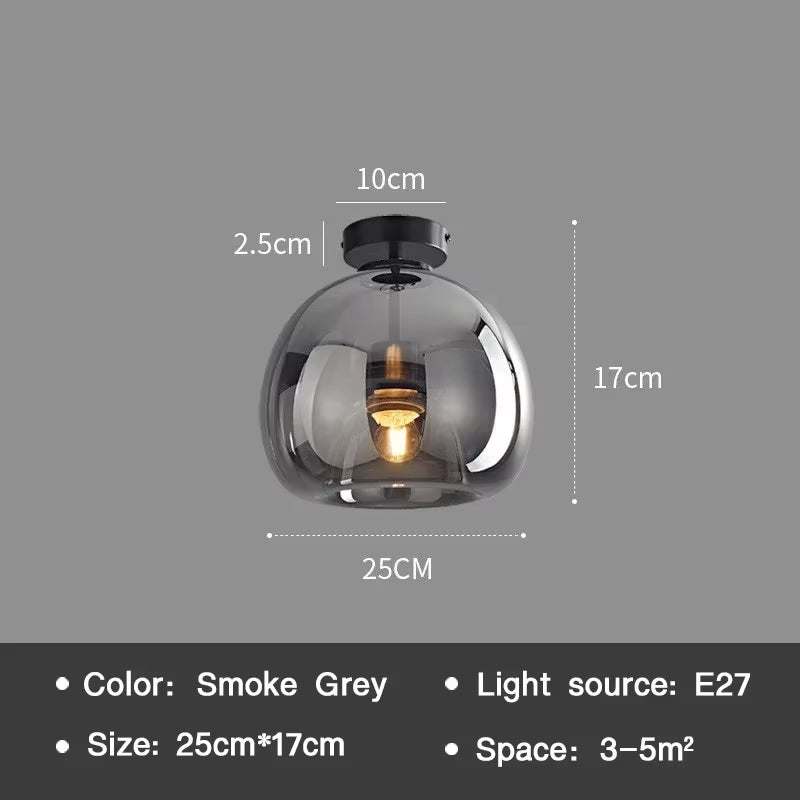 Modern Minimalist Glass Ceiling Light Nordic Corridor Aisle LED Dinning Room Lamp Creative Living Room Lighting Home Decorations