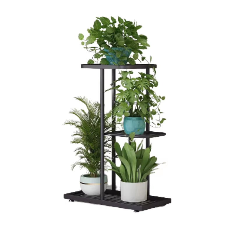 4 Tier 5 Potted Plant Stand Metal Flower Pot Holder Storage Rack Flower Display Stand for Indoor Garden Decor Flowerpot Shelf