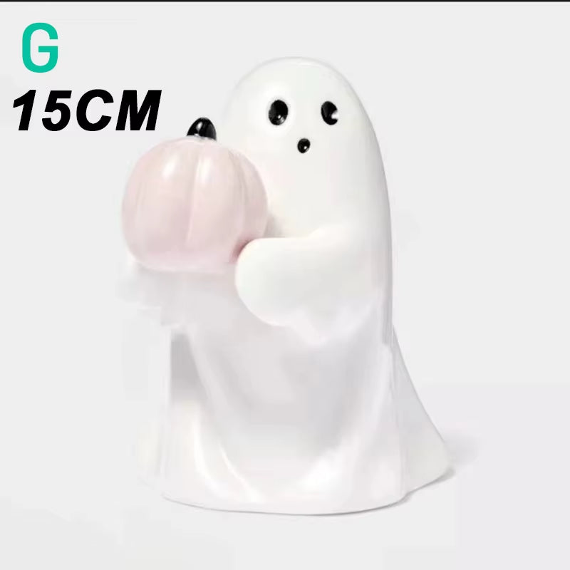 Middle Finger Cute Ghost Statue, Ghosts Small Scary Ghost Figurines, Halloween Home Decorations, Coffee Table Centerpieces Shelf