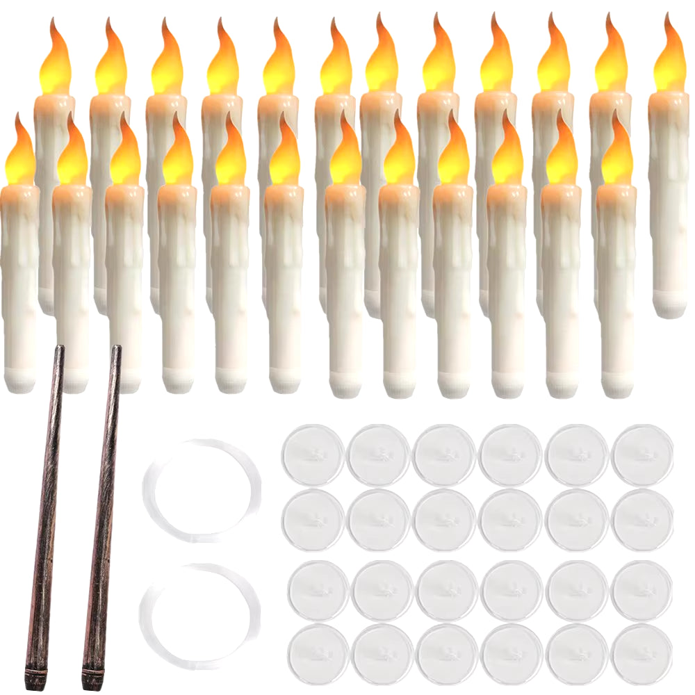 6/24Pcs Electric Flameless Long LED Candle Lights for Wedding Party Church Decoration Height Candlestick Taper Candles Lamp